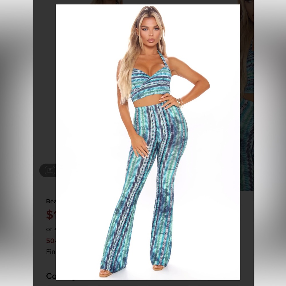 Fashion Nova halter/pants set size M